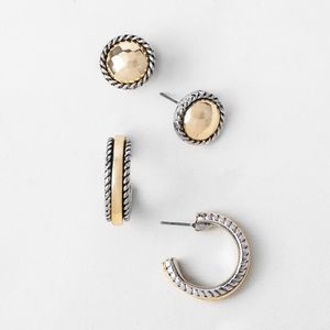 Plunder Chloe Earrings set hoops and studs